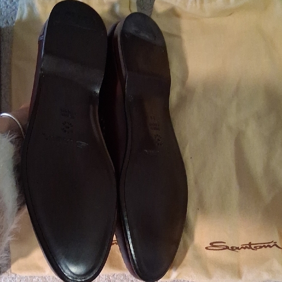 New Santoni Brown Leather Easton Tassel Loafers main image 8